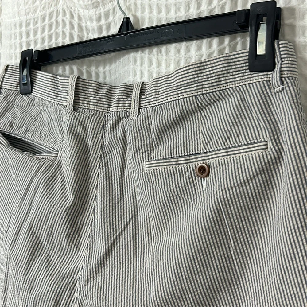 J Crew Men’s Chino Cotton Shorts Blue/White Seersucker Size 34W